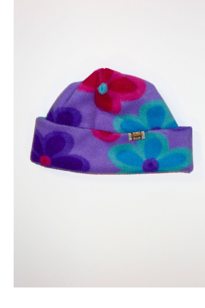 Tuque fleurie (mauve)