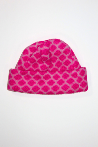 Tuque quadrillée rose